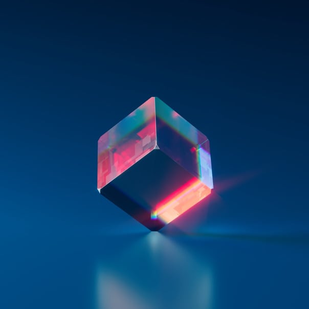 Redish Blue colored Cube